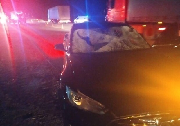 На Львівщині автомобіль Tesla насмерть збив 18-річного хлопця. Фото: Буськ онлайн