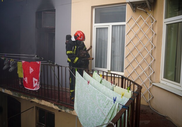 З пожежі в будинку у центрі Львова врятували трьох людей та собаку 