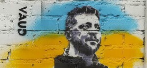 На Фонтані з'явилося графіті, присвячене Зеленському