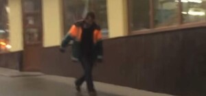 Відеофакт: п'яний комунальник розгулював Львовом
