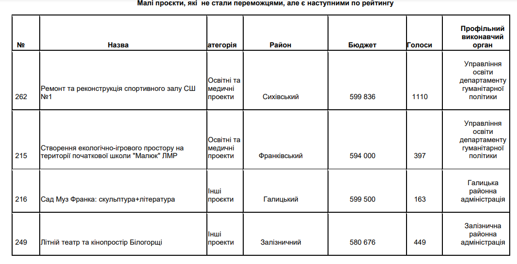 Львів профінансує 16 проєктів Громадського бюджету, які не перемогли: перелік щасливчиків фото 4 3