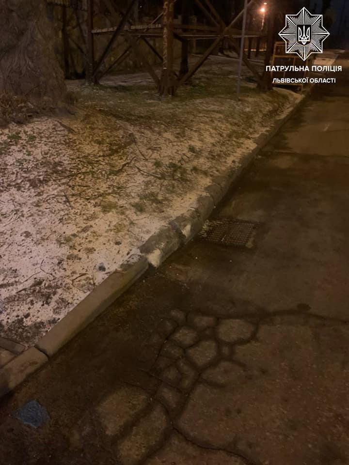 10 січня, близько 23-ї години, патрульні отримали виклик про ДТП на вулиці Запорізькій. Фото: Патрульна поліція Львівщини