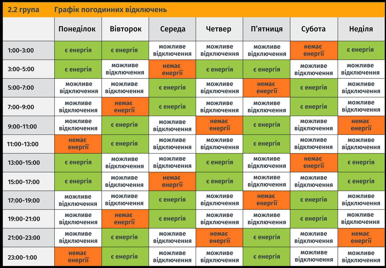 У Львівській області змінили тижневі графіки погодинних відключень електроенергії фото 4 3
