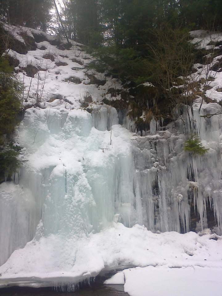 У Сколівських Бескидах замерз водоспад. Фото: Національний природний парк "Сколівські Бескиди" 