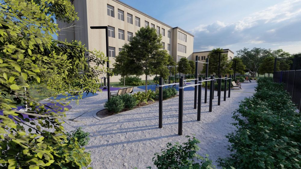 Опубліковано візуалізацію реконструкції подвір’я школи №78. Візуалізація: Львівська міськрада