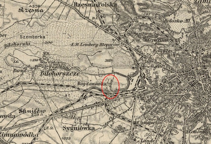 Забудова Левандівки на початок XX ст. Мапа 1904 року. Фото: Фотографії старого Львова  