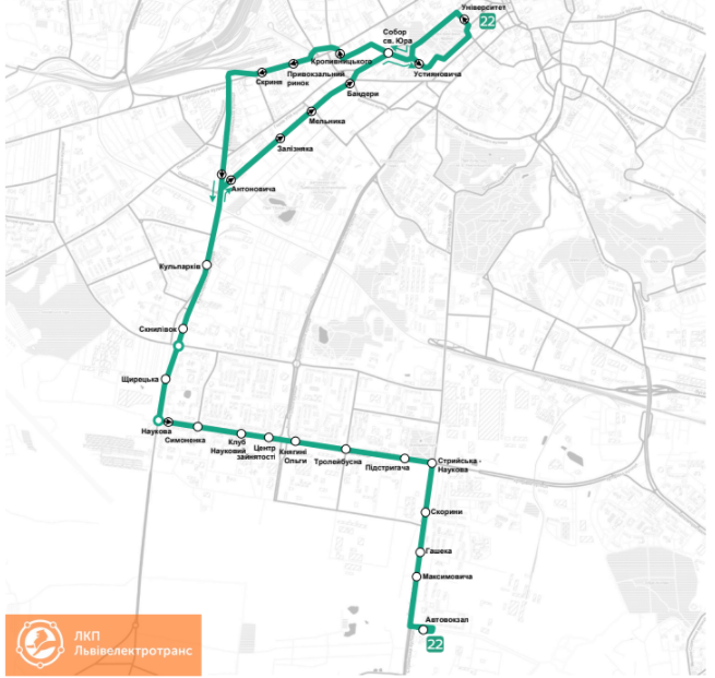Тролейбус №22 курсуватиме у тестовому режимі