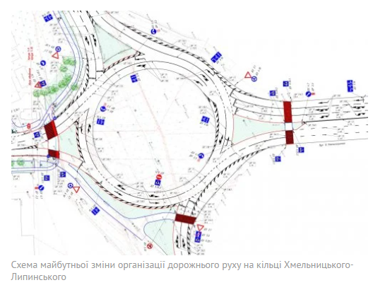 Дивись як: на кільці Липинського-Хмельницького змінять організацію руху. Схема: ZAXID.NET.