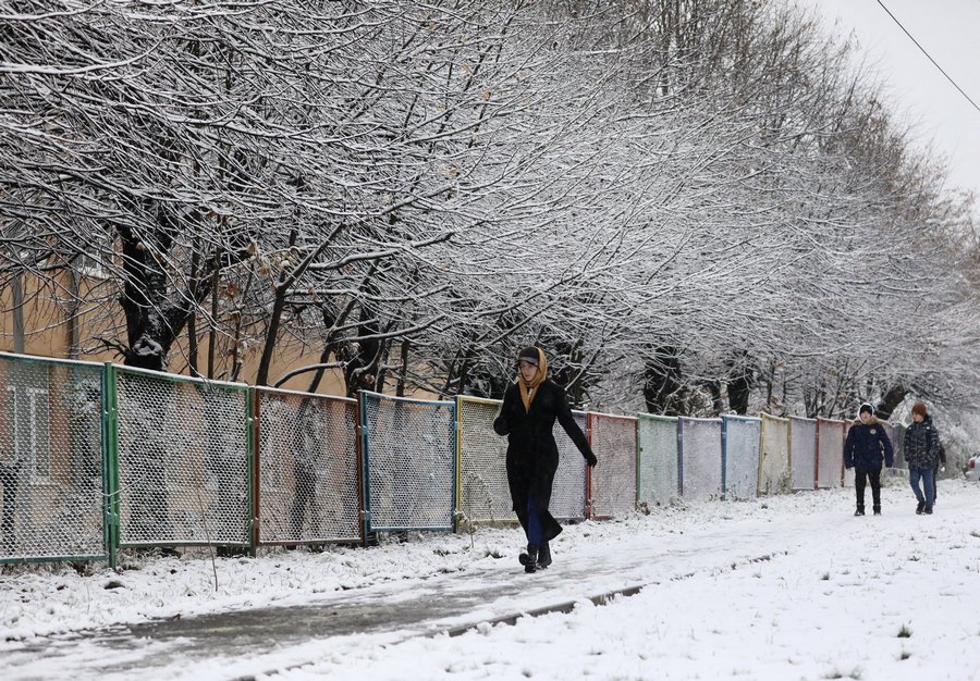 У Львові випав перший сніг.
