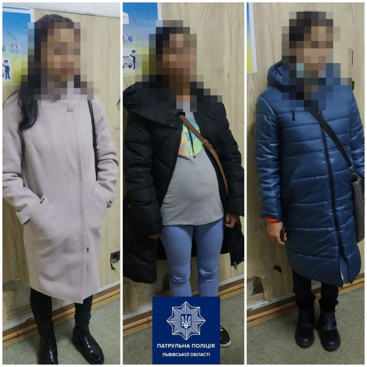 У центрі Львова за крадіжку гаманця затримали трьох молодих жінок. Фото: Патрульна поліція Львівщини