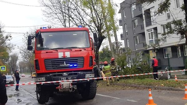 На Левандівці у Львові 32-річний водій в’їхав у дерево та загинув. Фото: ДСНС.