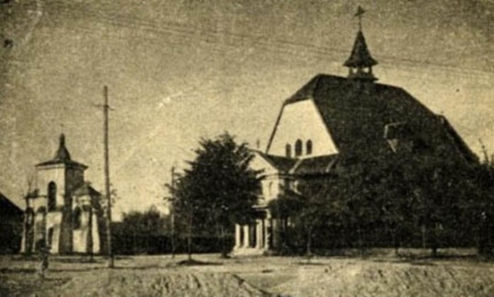 Костел Матері Божої Неустанної Помочі на Левандівці. Збудований за проектом Генрика Заремби. Поштівка до 1939 року. Фото: Вікіпедія.