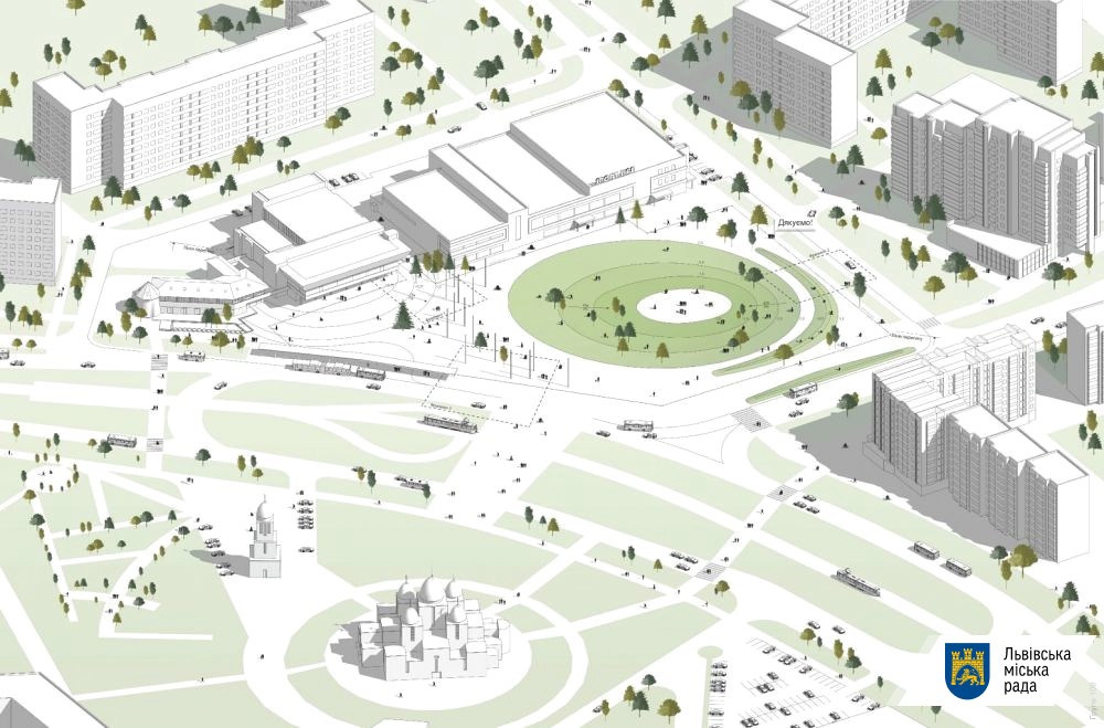 Реконструкцію площі перед Центром Довженка на Сихові розпочнуть у 2022 році фото 1