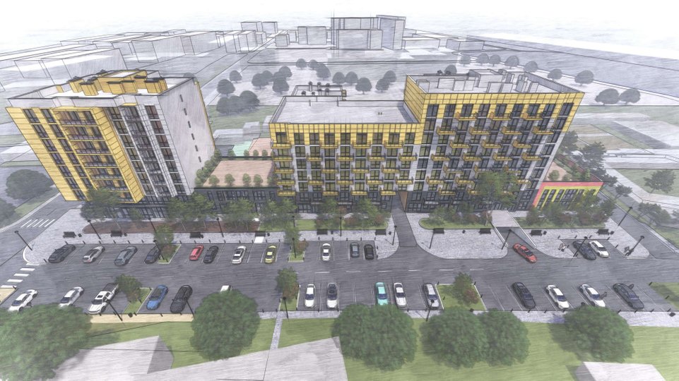 Візуалізація майбутнього будівництва на вулиці Навроцького у Львові. Візуалізація забудовника