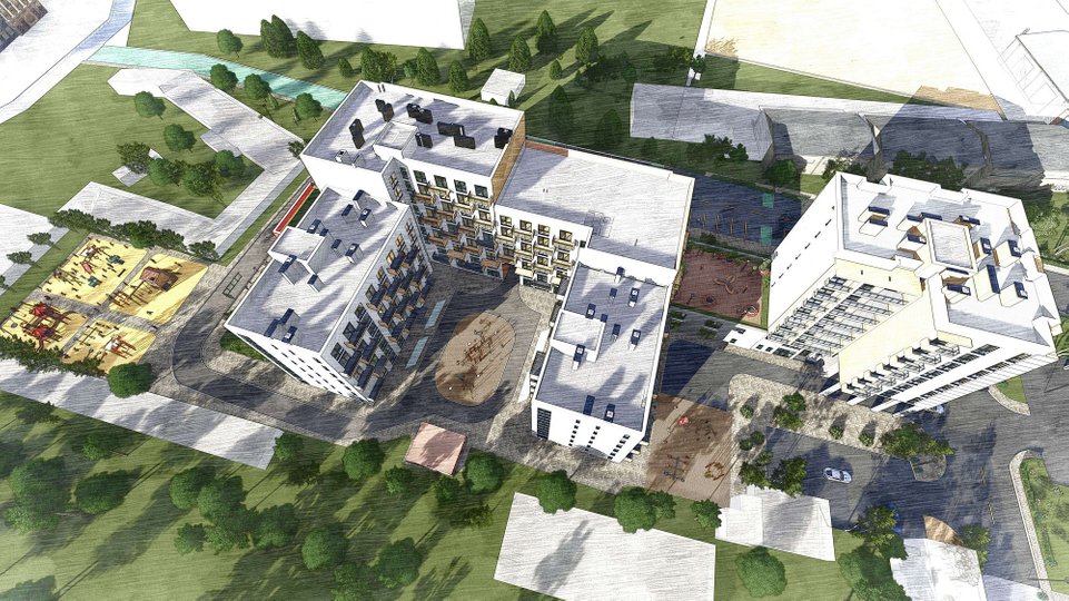 Візуалізація майбутнього будівництва на вулиці Навроцького у Львові. Візуалізація забудовника