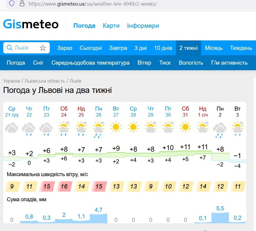 Синоптики кардинально змінили прогноз погоди у Львові на Новорічну ніч.