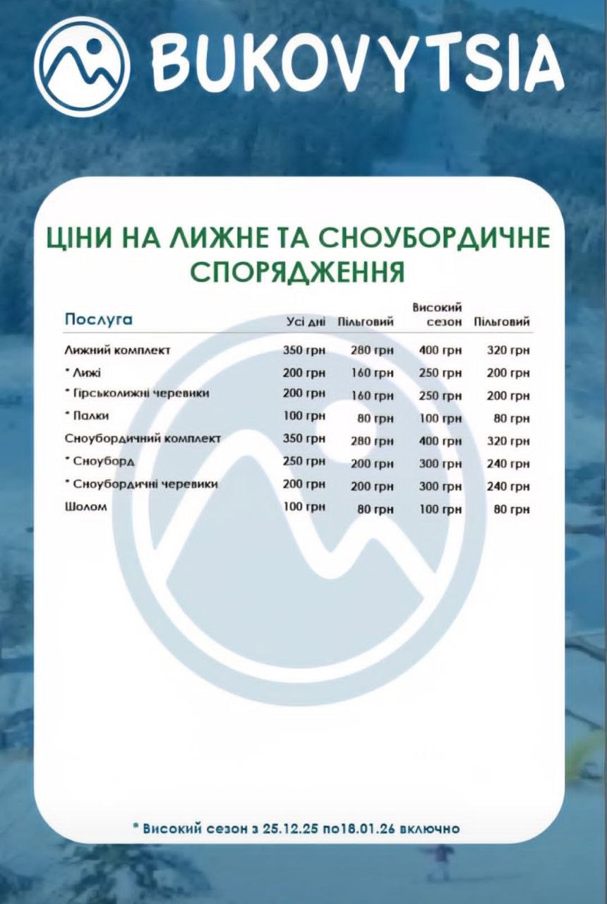 Буковиця. Ціни 2026.