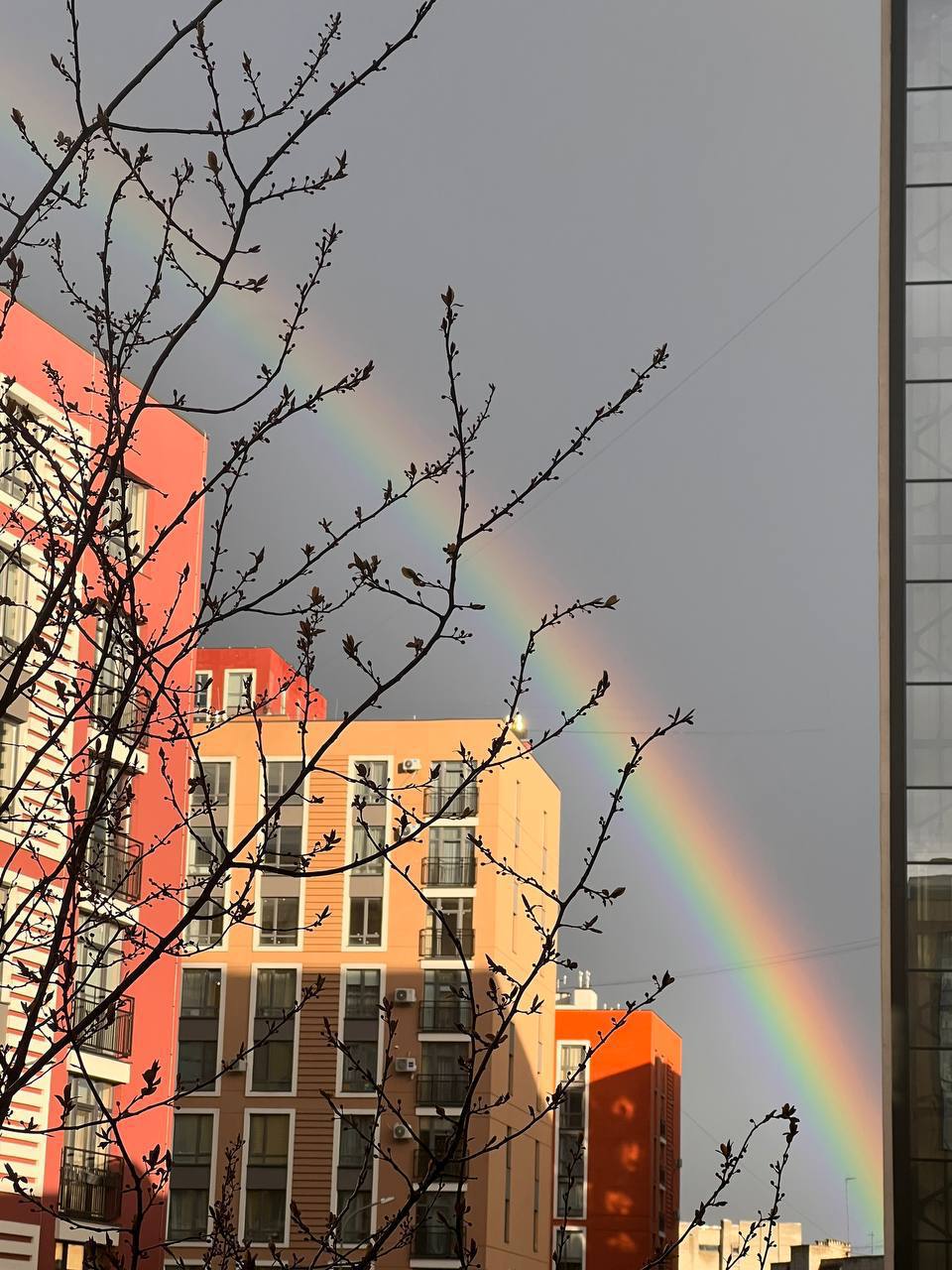 Над Львовом з'явилася подвійна веселка — фото з соцмереж.