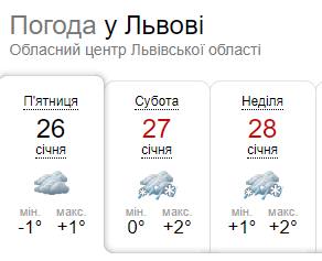 Якою буде погода у Львові на вихідні, 27-28 січня  фото 1