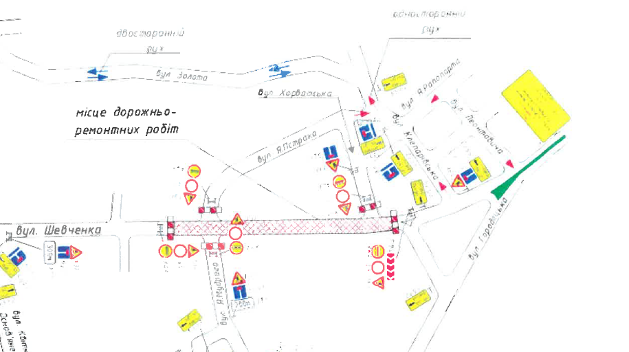 У Львові розпочинають реконструкцію вулиці Шевченка на відрізку від церкви святої Анни до вулиці Ярослава Мудрого. Схема міськради