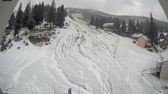 Сніг на Драгобраті. Скріншот з відео