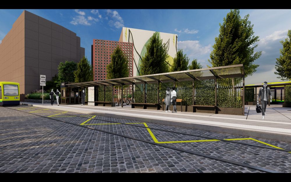 На трикутнику між вулицями Чупринки та Бандери облаштують громадський простір. Фото: «Інститут просторового розвитку»