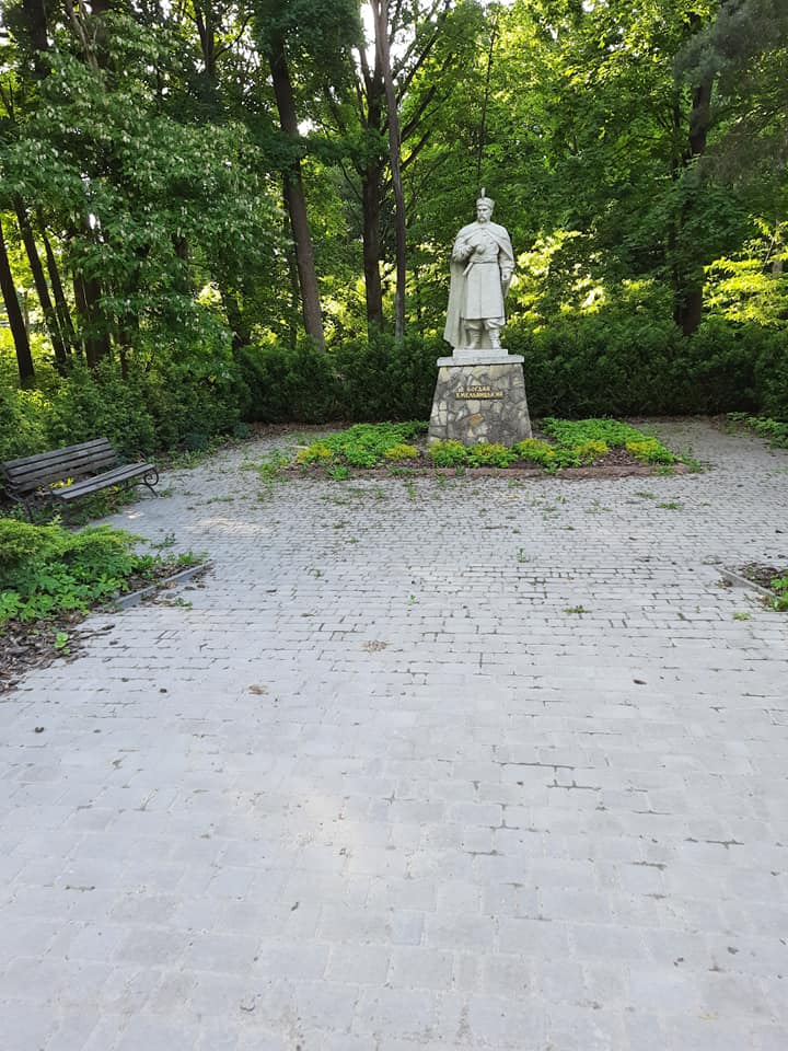 Переселенці з Херсонщини прибрали у брюховицькому парку