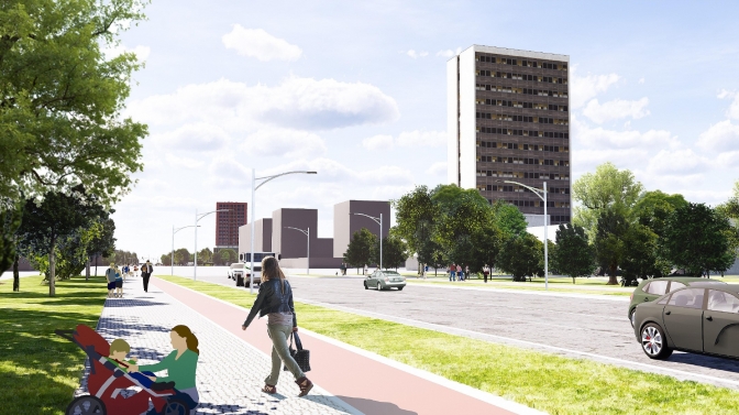 Неподалік парку &laquo;Боднарівка&raquo; збудують багатоповерхівку. Візуалізація: міськрада