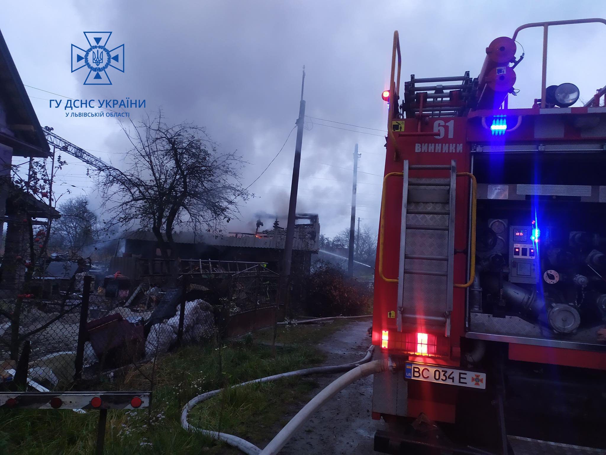 Під час пожежі неподалік Львова пожежники врятували свійських тварин
