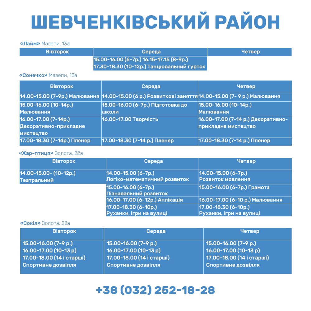 Дітей та підлітків запрошують на безкоштовні гуртки у Львові — графік фото 1