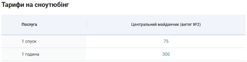 Ціни на сноутюбінг у Буковелі. Фото: bukovel.com