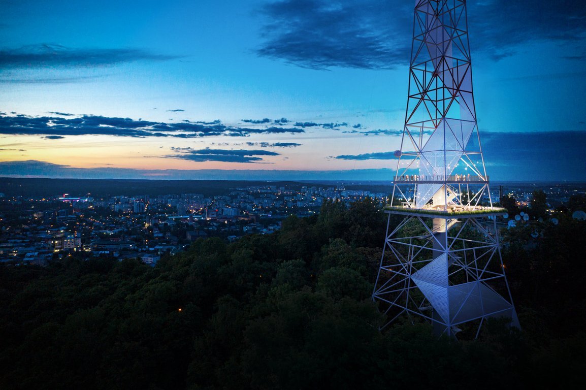На львівській телевежі облаштують два оглядові майданчики. Фото: Guess Line Architects