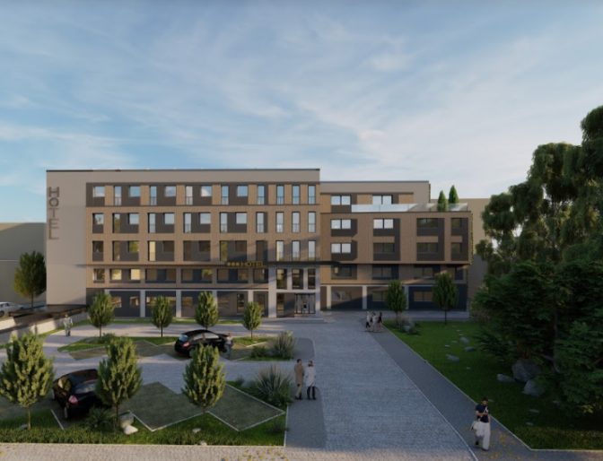 У Львові на вулиці Богдана Хмельницького побудують офісно-готельну будівлю. Фото: забудовника