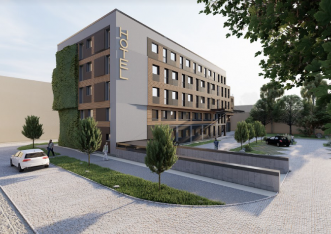 У Львові на вулиці Богдана Хмельницького побудують офісно-готельну будівлю. Фото: забудовника