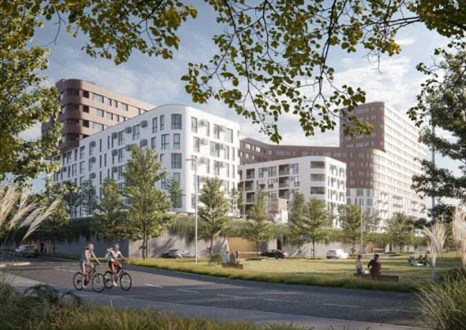 У Львові на вулиці Кульпарківській побудують житловий комплекс Safe Town. Візуалізація забудовника