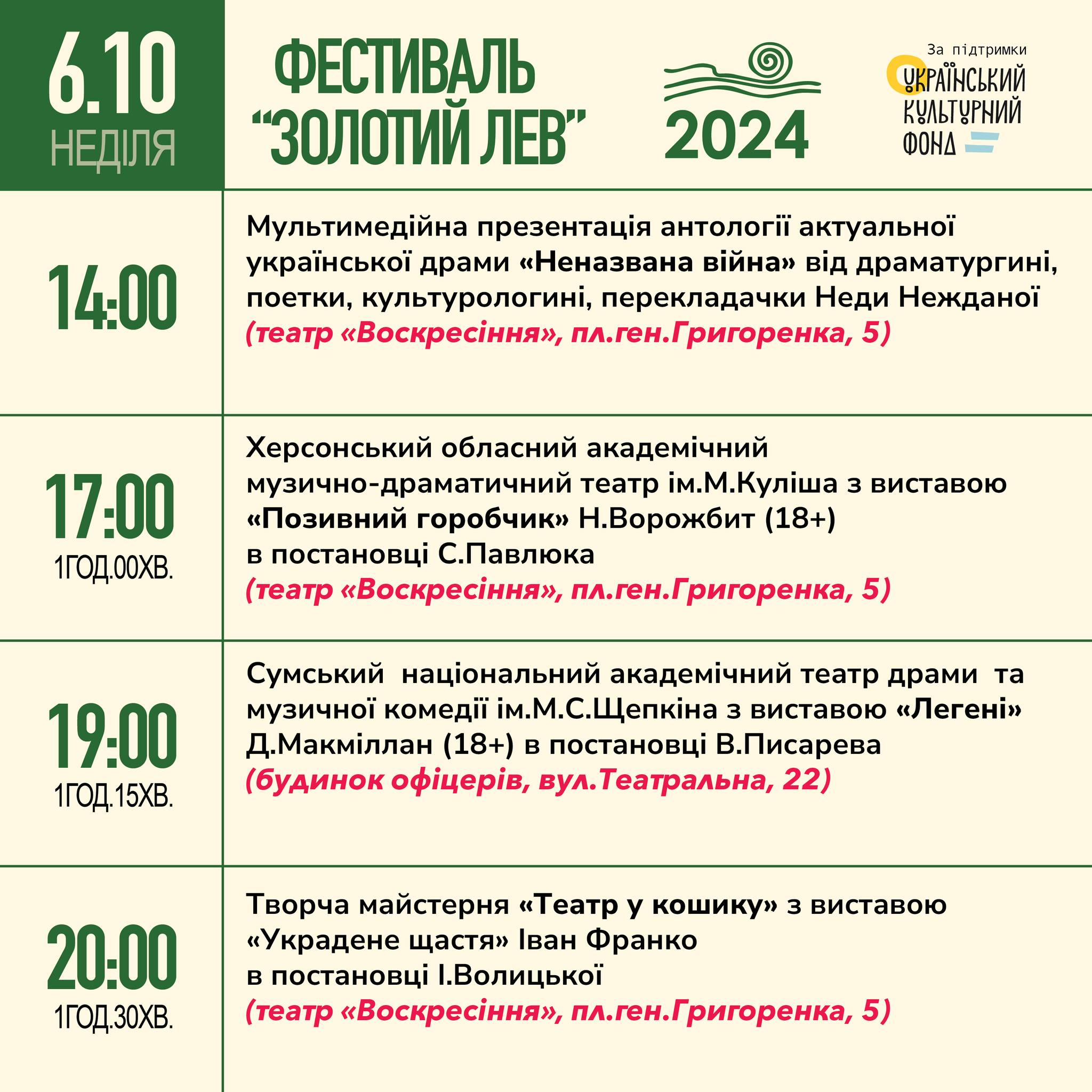 фото: facebook.com/teatrvoskresinnia