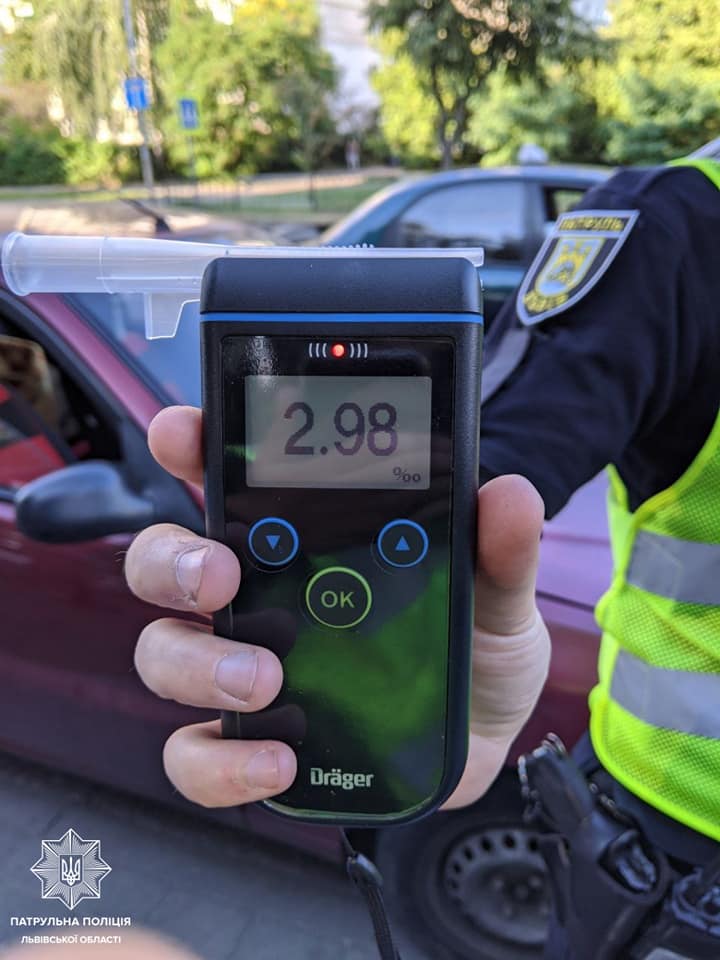 Результат перевірки на алкотестері. Фото поліції