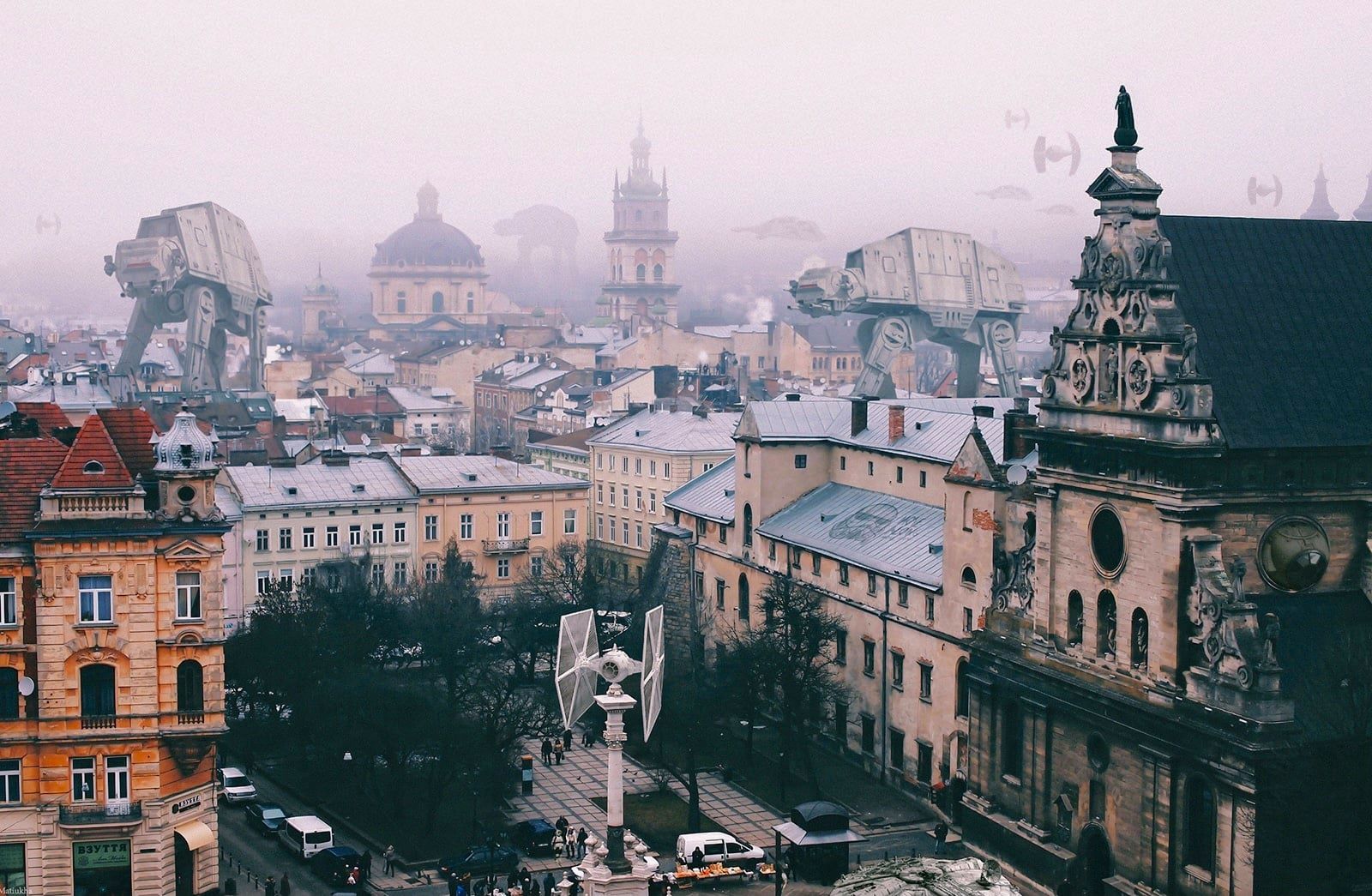 Дарт Вейдер із героями «Зоряних воєн» атакували Львів. Фото: Михайло Присташ