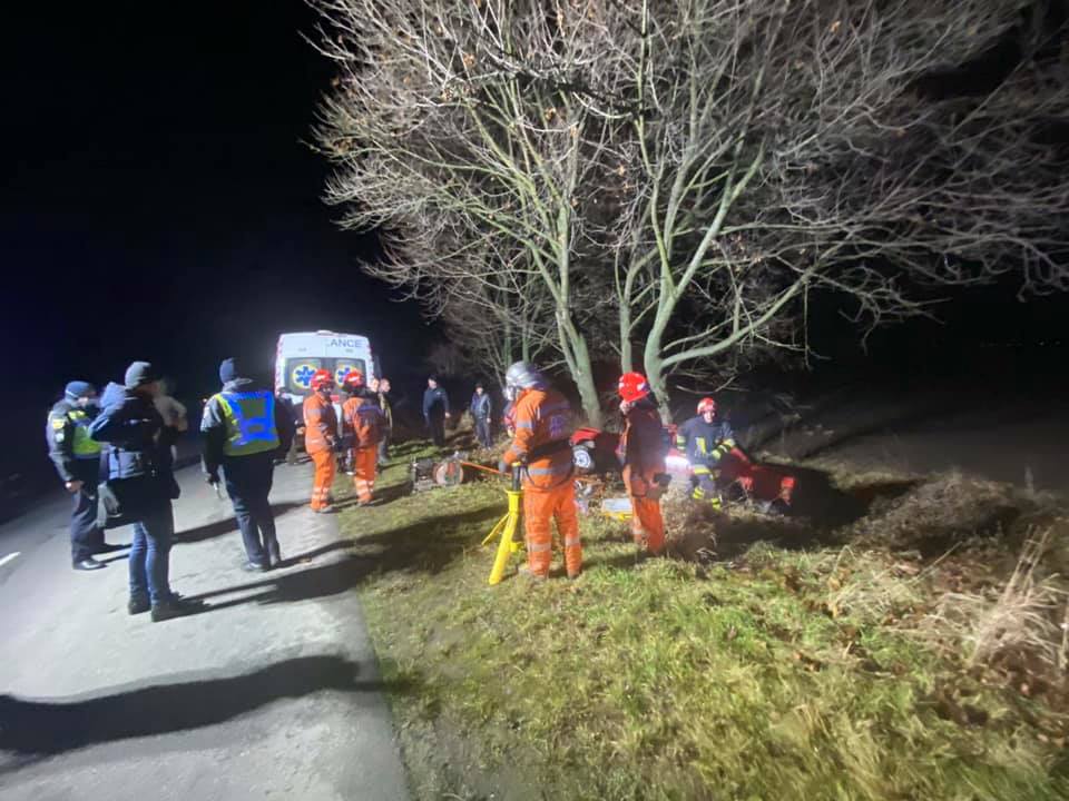 Біля Львова автомобіль злетів у кювет. Фото: ГУ ДСНС 