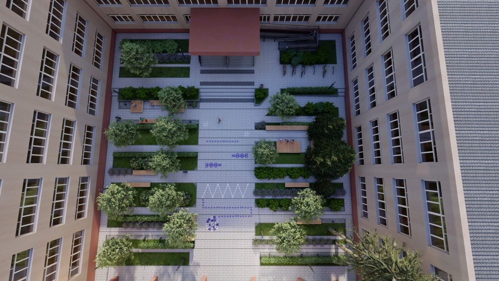 На Сихові реконструюють подвір'я однієї зі шкіл. Фото: Інститут просторового розвитку