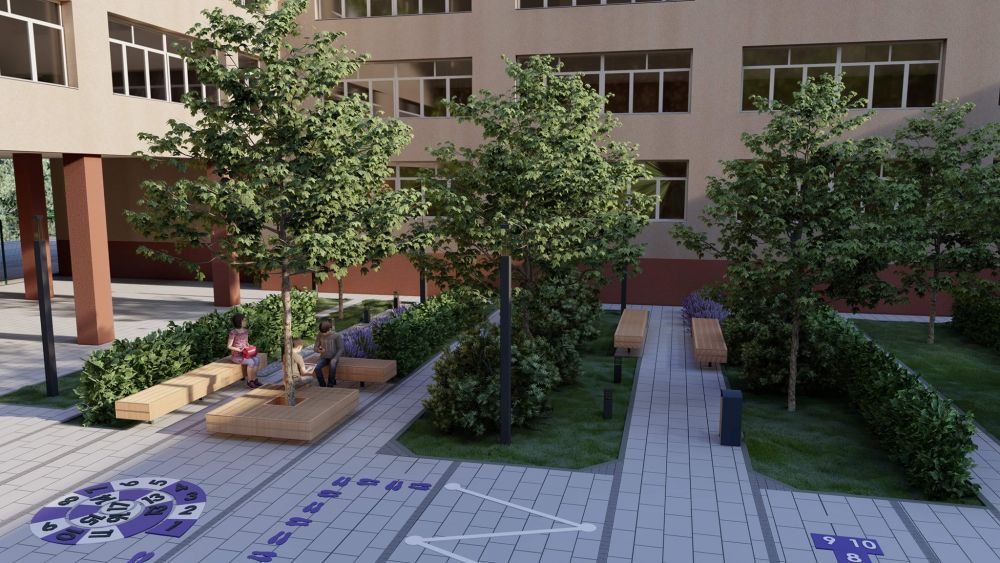 На Сихові реконструюють подвір'я однієї зі шкіл. Фото: Інститут просторового розвитку