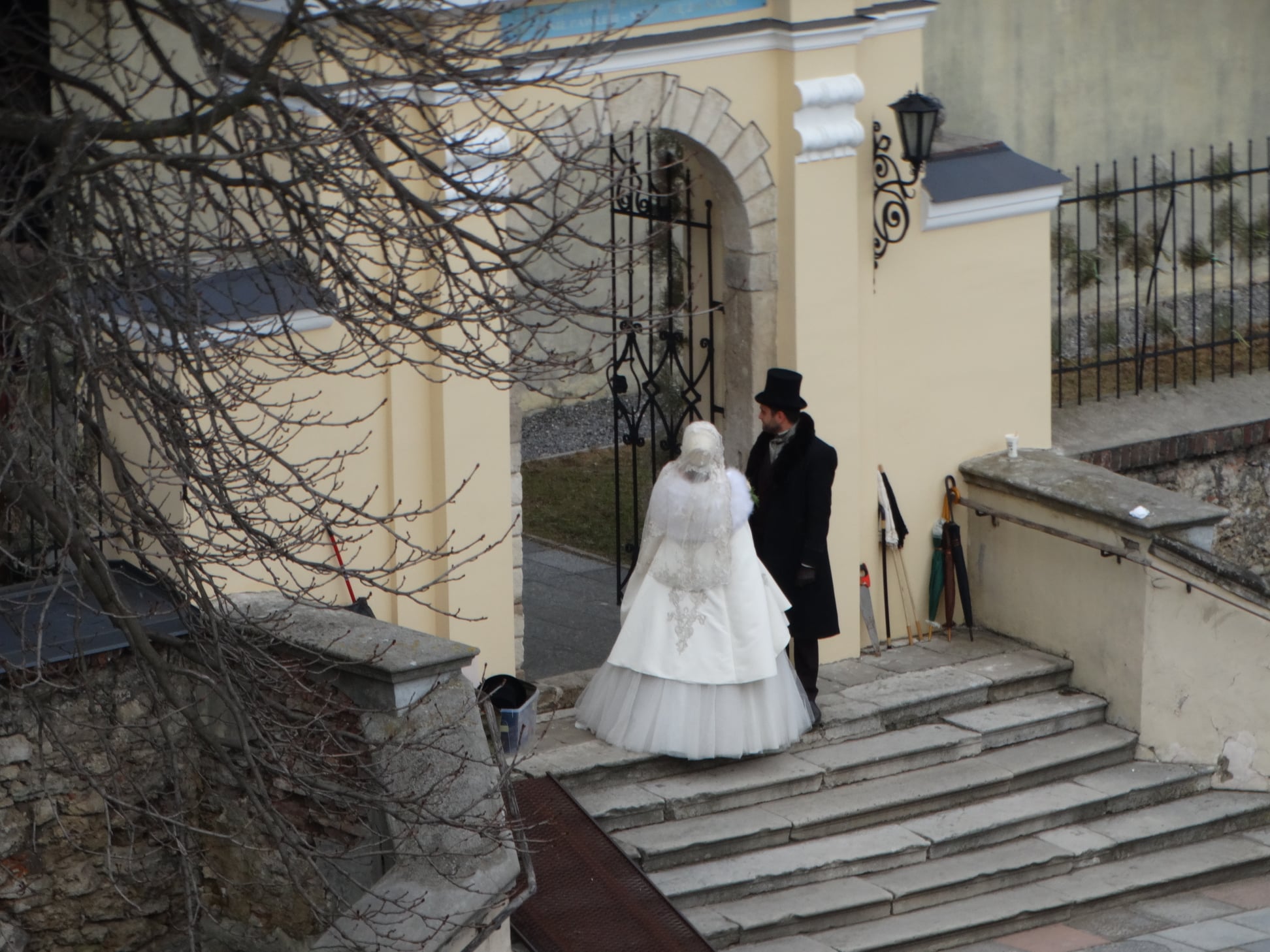 Як у Жовкві знімали кіносеріал. Фото: Туристичний інформаційний центр в місті Жовква