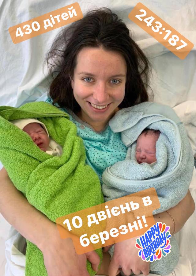 Протягом березня у львівському перинатальному центрі народилось 10 двієнь. Фото: Львівський перинатальний центр