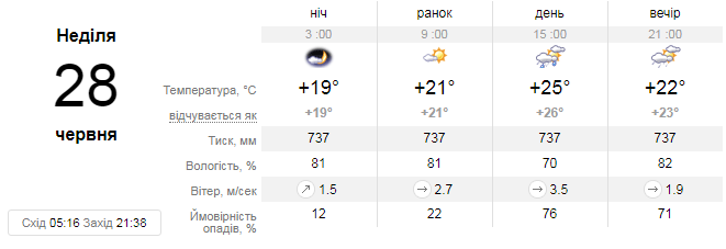 Яка погода чекає львів'ян на вихідних. Скріншот з сайту