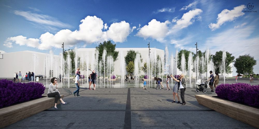 Сухий фонтан перед Оперним театром. Візуалізація: ЛМР