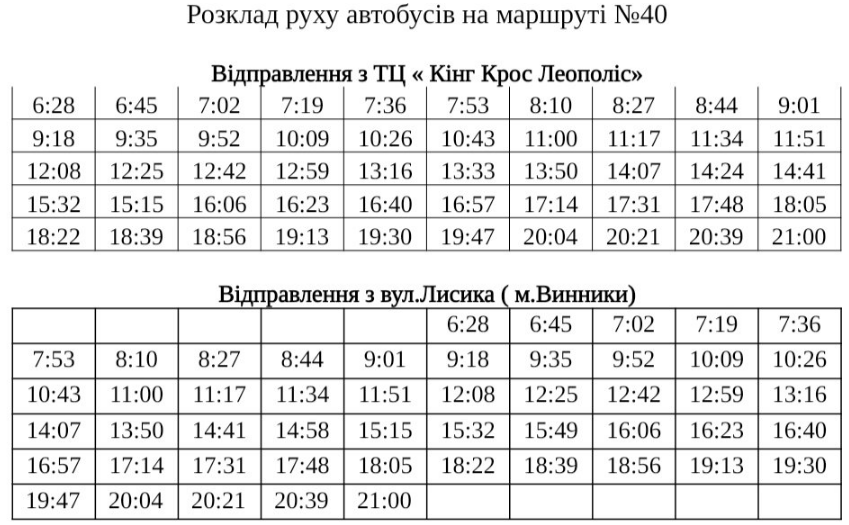 Похвилинний графік: як курсують автобуси у Львові під час локдауну фото 8 7