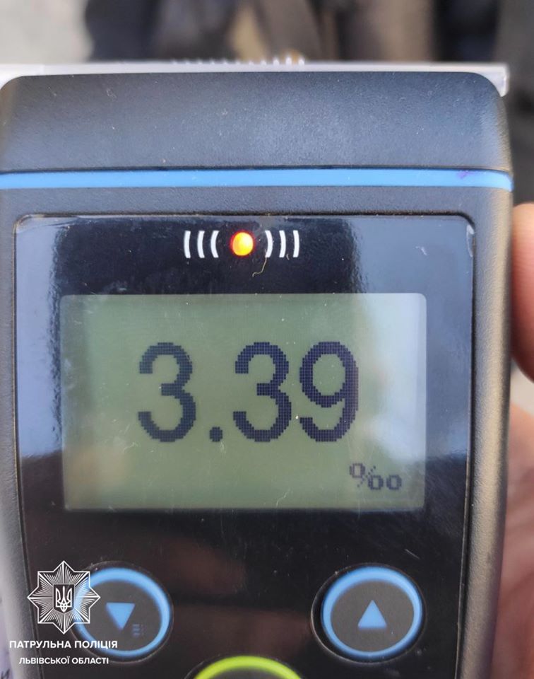 Результат тесту Drager. Фото: патрульна поліція