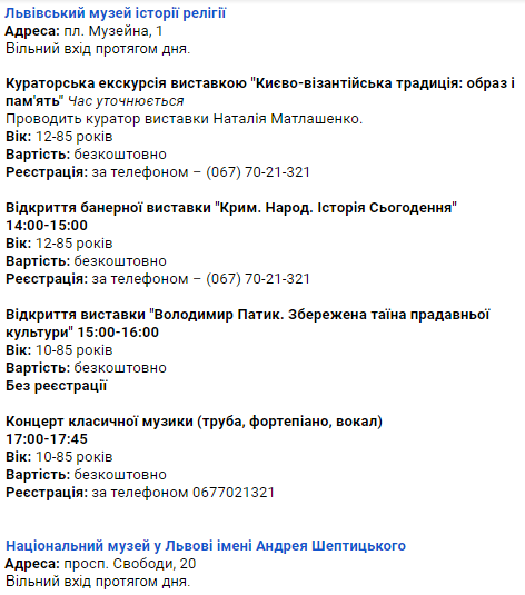 Які львівські музеї можна відвідати безкоштовно: перелік фото 9 8
