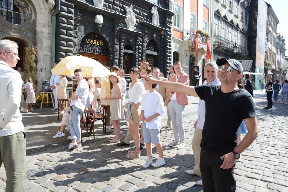 Центр Львова перетворився на знімальний майданчик. Фото: Олександр Мазуренко