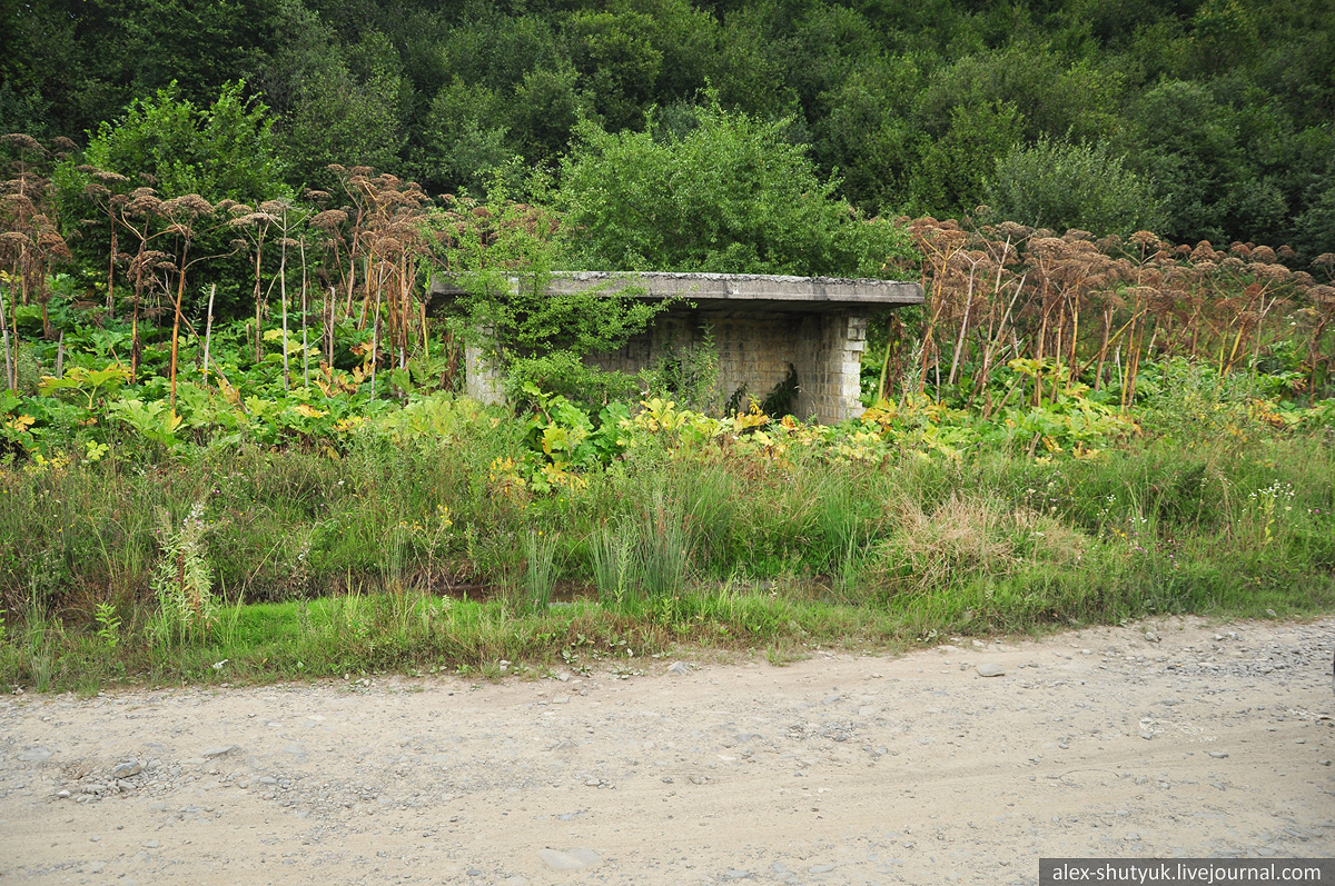 Автобусна зупинка в селі Сопіт, що найближче до "Карпатського моря". Фото: alex-shutyuk.livejournal.com